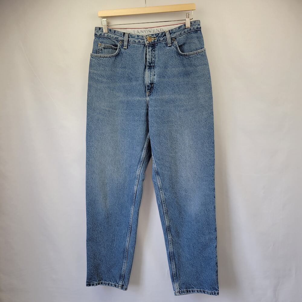 Land's End Vintage Relaxed Fit Tapered Leg Jeans Light Wash Size 12
